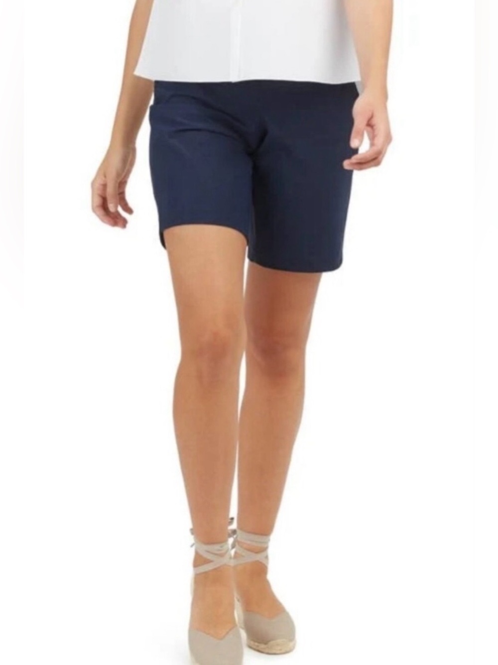 Women's Navy SPANX Sunshine 10" Pull-On Shorts - Style 50214R Size M